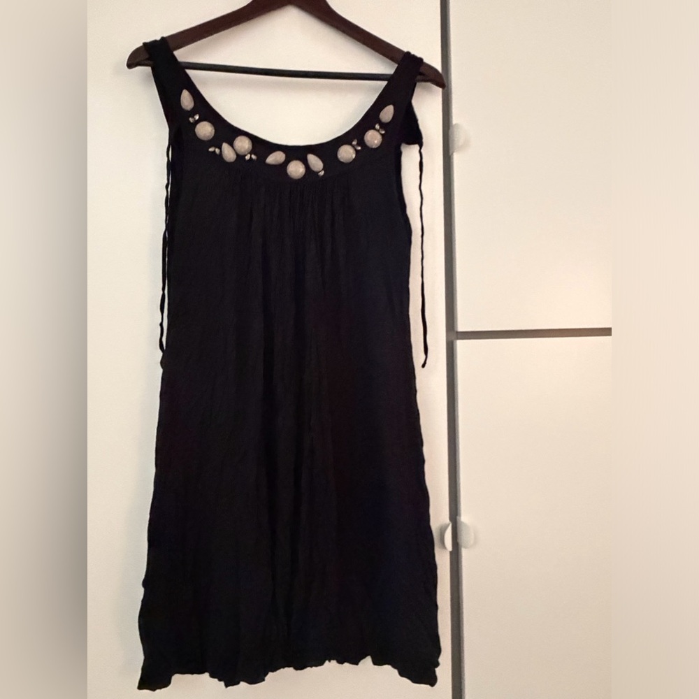 United Colors Of Benetton Black Beaded Scoop Neck Dress